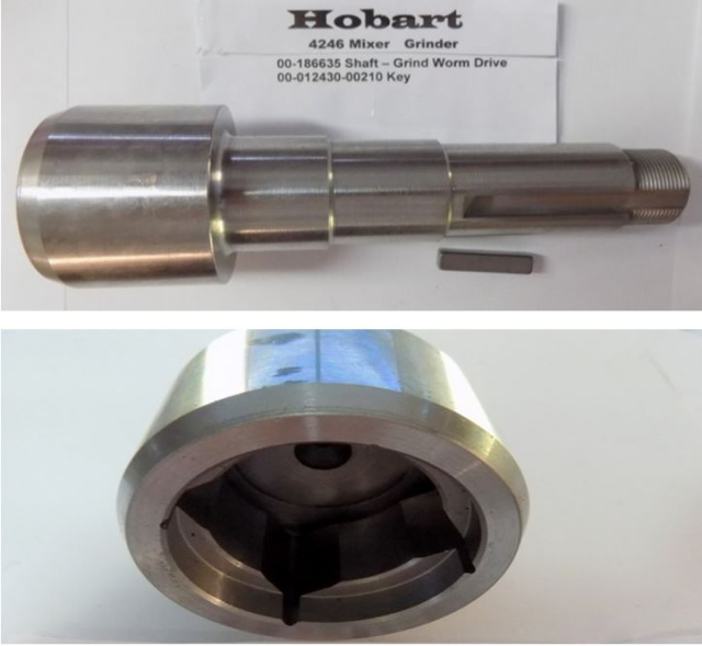Worm Drive Shaft & Key For Hobart 4246 Mixer Grinder Replaces 00-186635 & 12430-210